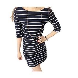 Black and white polyester T-shirt style dress nwot